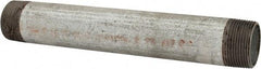 Made in USA - Schedule 40, 1-1/4 x 10" Galvanized Pipe Nipple - Threaded Steel - USA Tool & Supply