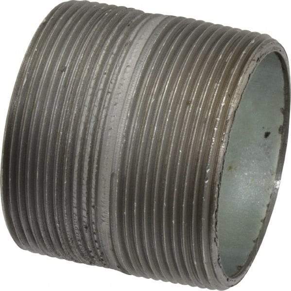 Made in USA - Schedule 40, 2 x 2" Galvanized Pipe Nipple - Threaded Steel - USA Tool & Supply