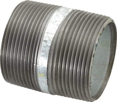 Made in USA - Schedule 40, 2-1/2 x 3" Galvanized Pipe Nipple - Threaded Steel - USA Tool & Supply