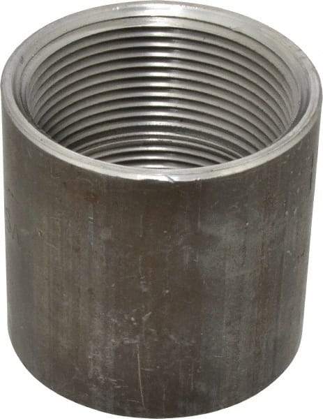 Made in USA - Size 2-1/2", Class 150, Malleable Iron Black Pipe Coupling - 150 psi, Threaded End Connection - USA Tool & Supply