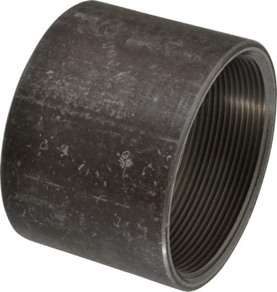 Made in USA - Size 4", Class 150, Steel Black Pipe Coupling - 150 psi, Threaded End Connection - USA Tool & Supply