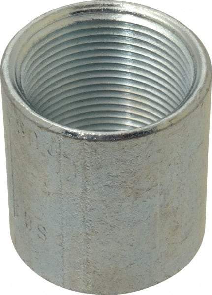 Made in USA - Class 150, 1-1/4" Galvanized Pipe Coupling - Threaded, Malleable Iron - USA Tool & Supply