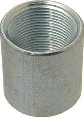 Made in USA - Class 150, 1-1/4" Galvanized Pipe Coupling - Threaded, Malleable Iron - USA Tool & Supply