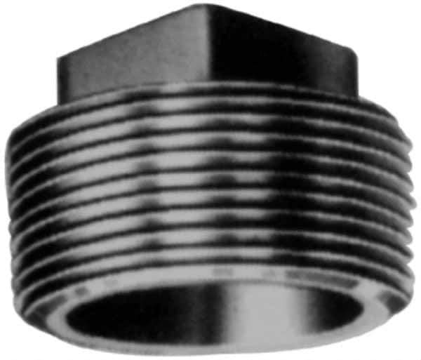 Made in USA - Class 150, 4" Galvanized Pipe Square Plug - Threaded, Malleable Iron - USA Tool & Supply