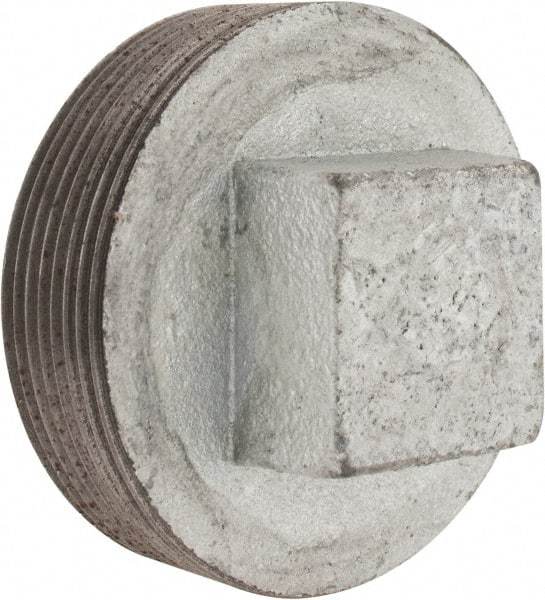 Made in USA - Class 150, 3" Galvanized Pipe Square Plug - Threaded, Malleable Iron - USA Tool & Supply