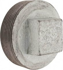 Made in USA - Class 150, 3" Galvanized Pipe Square Plug - Threaded, Malleable Iron - USA Tool & Supply