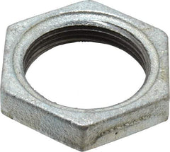 Made in USA - Class 150, 1-1/4" Galvanized Pipe Hex Locknut - Threaded, Malleable Iron - USA Tool & Supply