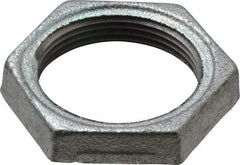 Made in USA - Class 150, 1-1/2" Galvanized Pipe Hex Locknut - Threaded, Malleable Iron - USA Tool & Supply