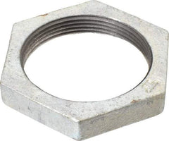 Made in USA - Class 150, 2" Galvanized Pipe Hex Locknut - Threaded, Malleable Iron - USA Tool & Supply