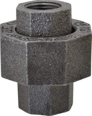 Made in USA - Size 3/8", Class 150, Malleable Iron Black Pipe Union - 150 psi, Threaded End Connection - USA Tool & Supply