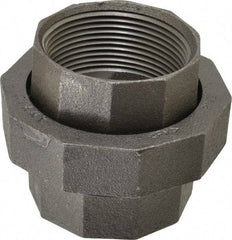 Made in USA - Size 2-1/2", Class 150, Malleable Iron Black Pipe Union - 150 psi, Threaded End Connection - USA Tool & Supply