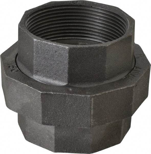 Made in USA - Size 3", Class 150, Malleable Iron Black Pipe Union - 150 psi, Threaded End Connection - USA Tool & Supply