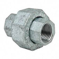 Made in USA - Class 150, 1/2" Galvanized Pipe Union - Threaded, Malleable Iron - USA Tool & Supply
