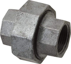 Made in USA - Class 150, 3/4" Galvanized Pipe Union - Threaded, Malleable Iron - USA Tool & Supply