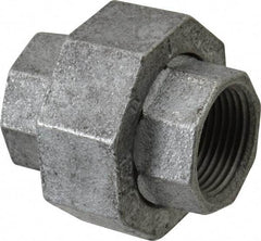 Made in USA - Class 150, 1" Galvanized Pipe Union - Threaded, Malleable Iron - USA Tool & Supply