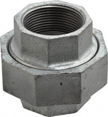 Made in USA - Class 150, 1-1/2" Galvanized Pipe Union - Threaded, Malleable Iron - USA Tool & Supply