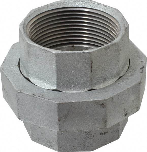 Made in USA - Class 150, 2-1/2" Galvanized Pipe Union - Threaded, Malleable Iron - USA Tool & Supply