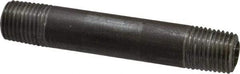 Made in USA - Schedule 80, 1/4" Diam x 3" Long Steel Black Pipe Nipple - Threaded - USA Tool & Supply