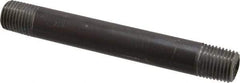 Made in USA - Schedule 80, 1/4" Diam x 4" Long Steel Black Pipe Nipple - Threaded - USA Tool & Supply