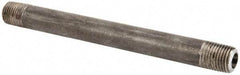 Made in USA - Schedule 80, 1/4" Diam x 5-1/2" Long Steel Black Pipe Nipple - Threaded - USA Tool & Supply