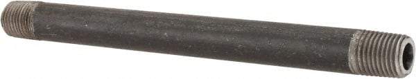 Made in USA - Schedule 80, 1/4" Diam x 6" Long Steel Black Pipe Nipple - Threaded - USA Tool & Supply