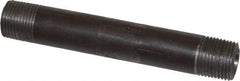 Made in USA - Schedule 80, 3/8" Diam x 4" Long Steel Black Pipe Nipple - Threaded - USA Tool & Supply