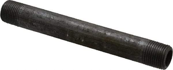 Made in USA - Schedule 80, 3/8" Diam x 5" Long Steel Black Pipe Nipple - Threaded - USA Tool & Supply