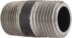 Made in USA - Schedule 80, 1/2" Diam x 1-1/2" Long Steel Black Pipe Nipple - Threaded - USA Tool & Supply