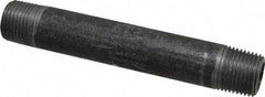 Made in USA - Schedule 80, 1/2" Diam x 5" Long Steel Black Pipe Nipple - Threaded - USA Tool & Supply