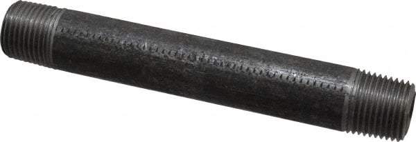 Made in USA - Schedule 80, 1/2" Diam x 5-1/2" Long Steel Black Pipe Nipple - Threaded - USA Tool & Supply