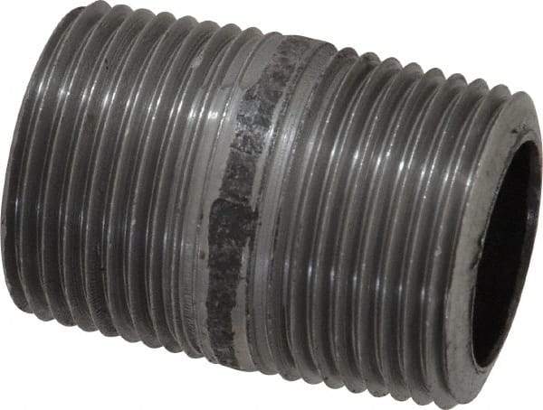 Made in USA - Schedule 80, 3/4" Diam x 1-1/2" Long Steel Black Pipe Nipple - Threaded - USA Tool & Supply