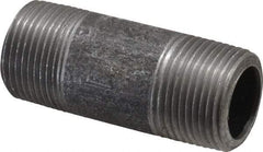 Made in USA - Schedule 80, 3/4" Diam x 2-1/2" Long Steel Black Pipe Nipple - Threaded - USA Tool & Supply