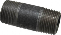 Made in USA - Schedule 80, 1" Diam x 3" Long Steel Black Pipe Nipple - Threaded - USA Tool & Supply