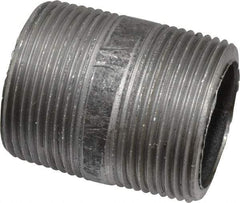 Made in USA - Schedule 80, 1-1/4" Diam x 2" Long Steel Black Pipe Nipple - Threaded - USA Tool & Supply