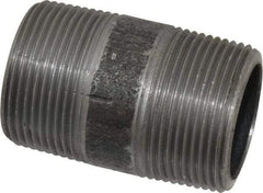 Made in USA - Schedule 80, 1-1/4" Diam x 2-1/2" Long Steel Black Pipe Nipple - Threaded - USA Tool & Supply