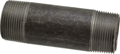 Made in USA - Schedule 80, 1-1/4" Diam x 4-1/2" Long Steel Black Pipe Nipple - Threaded - USA Tool & Supply