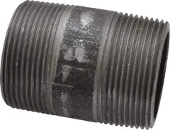 Made in USA - Schedule 80, 1-1/2" Diam x 2-1/2" Long Steel Black Pipe Nipple - Threaded - USA Tool & Supply