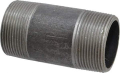 Made in USA - Schedule 80, 1-1/2" Diam x 3-1/2" Long Steel Black Pipe Nipple - Threaded - USA Tool & Supply