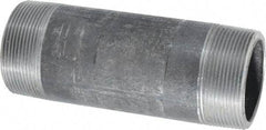 Made in USA - Schedule 80, 2" Diam x 6" Long Steel Black Pipe Nipple - Threaded - USA Tool & Supply