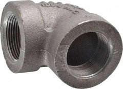 Made in USA - Size 1-1/4", Class 300, Malleable Iron Black Pipe 90° Elbow - 300 psi, Threaded End Connection - USA Tool & Supply