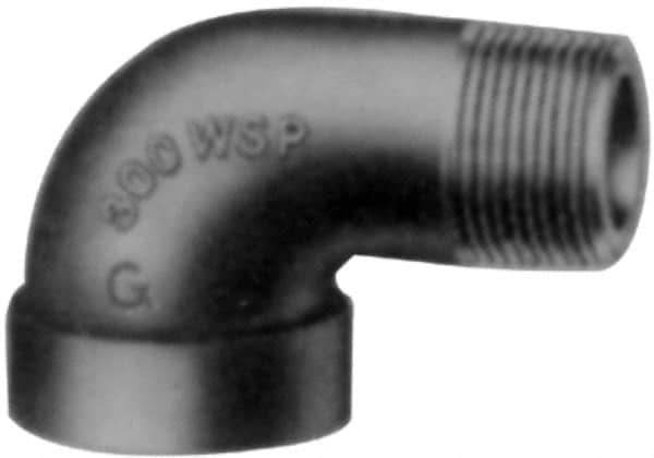 Made in USA - Size 1-1/2", Class 300, Malleable Iron Black Pipe 45° Street Elbow - 300 psi, Threaded End Connection - USA Tool & Supply