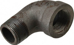 Made in USA - Size 1-1/4", Class 300, Malleable Iron Black Pipe 90° Street Elbow - 300 psi, Threaded End Connection - USA Tool & Supply