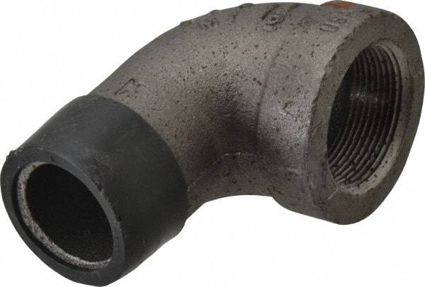 Made in USA - Size 1-1/2", Class 300, Malleable Iron Black Pipe 90° Street Elbow - 300 psi, Threaded End Connection - USA Tool & Supply