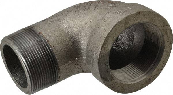 Made in USA - Size 2", Class 300, Malleable Iron Black Pipe 90° Street Elbow - 300 psi, Threaded End Connection - USA Tool & Supply