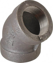 Made in USA - Size 2", Class 300, Malleable Iron Black Pipe 45° Elbow - 300 psi, Threaded End Connection - USA Tool & Supply