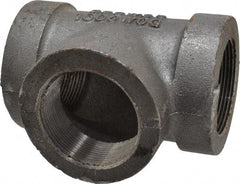 Made in USA - Size 2", Class 300, Malleable Iron Black Pipe Tee - 300 psi, Threaded End Connection - USA Tool & Supply