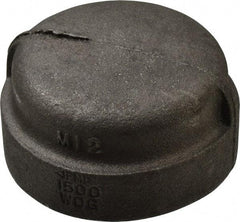 Made in USA - Size 2", Class 300, Malleable Iron Black Pipe End Cap - 300 psi, Threaded End Connection - USA Tool & Supply