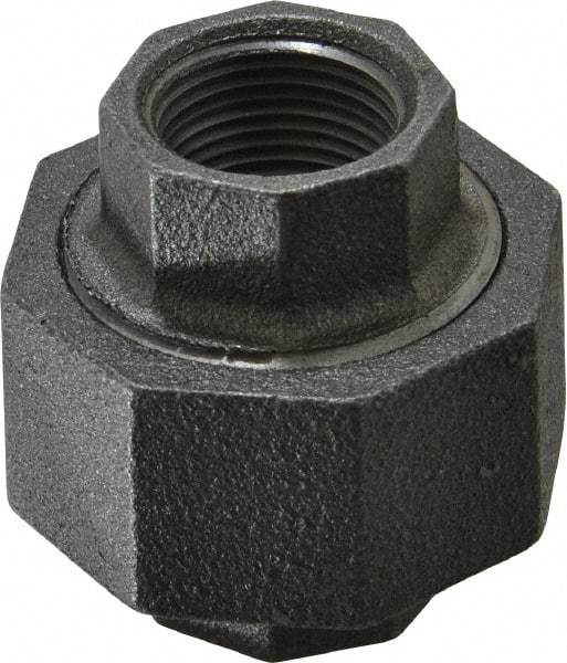 Made in USA - Size 3/4", Class 300, Malleable Iron Black Pipe Union - 300 psi, Threaded End Connection - USA Tool & Supply