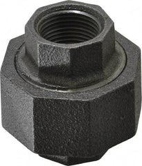 Made in USA - Size 3/4", Class 300, Malleable Iron Black Pipe Union - 300 psi, Threaded End Connection - USA Tool & Supply