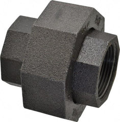 Made in USA - Size 1-1/4", Class 300, Malleable Iron Black Pipe Union - 300 psi, Threaded End Connection - USA Tool & Supply